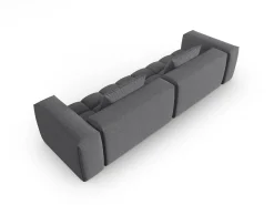 CXL by Christian Lacroix - Sofá modular "Lorella" 5 lugares em tecido estrutural cinza - 290x85x70cm