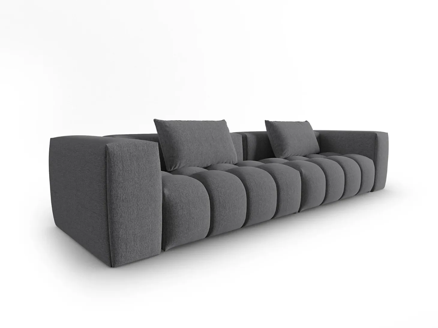 CXL by Christian Lacroix - Sofá modular "Lorella" 5 lugares em tecido estrutural cinza - 290x85x70cm