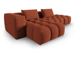 CXL by Christian Lacroix - Sofá modular de canto esquerdo "Lorella" 4 lugares em tecido estrutural coral - 265x145x70cm