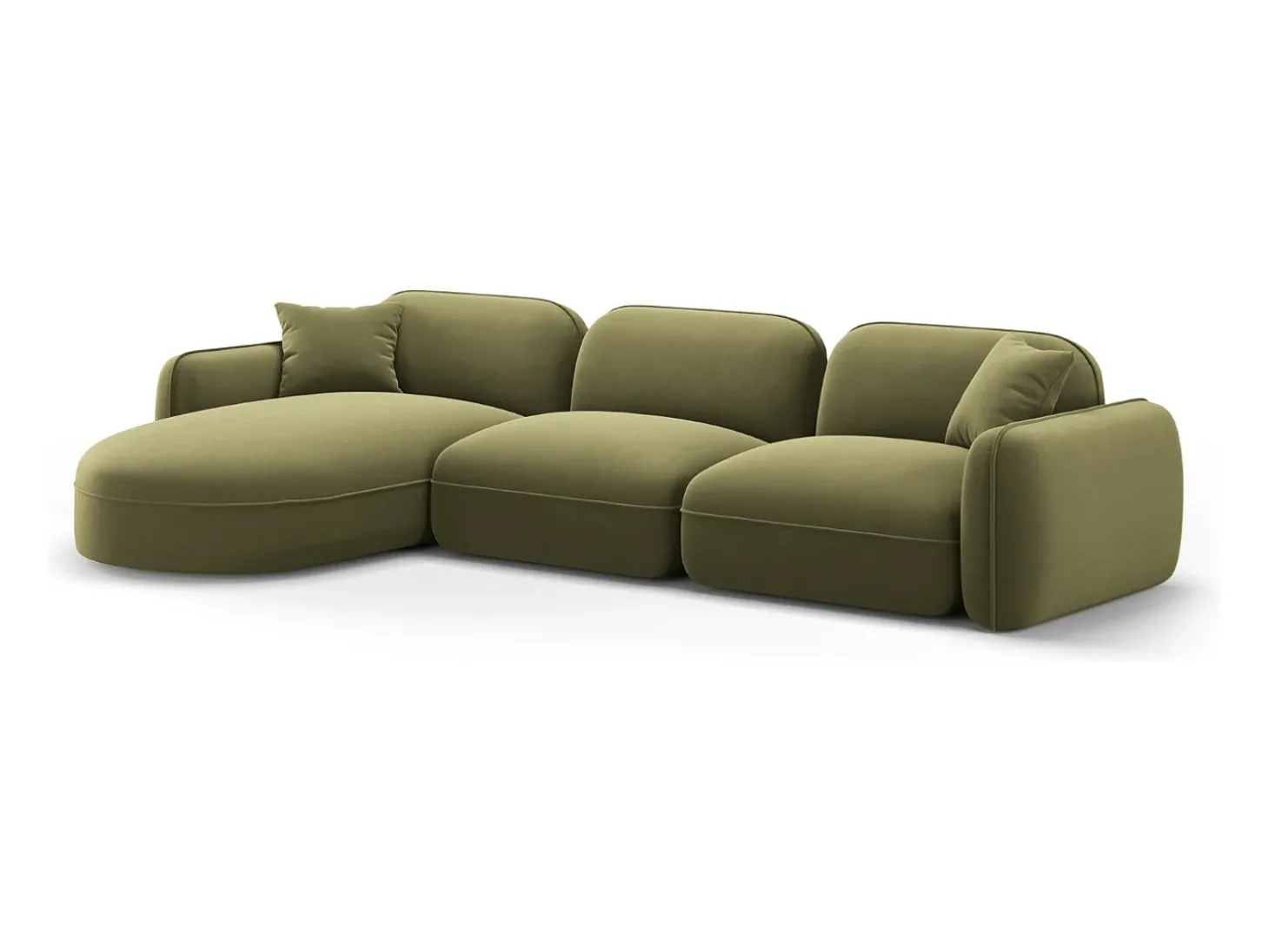CXL by Christian Lacroix - Sofá modular de canto esquerdo "Lucien" 4 lugares em veludo verde claro - 320x165x70cm