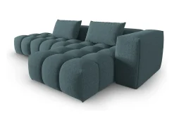 CXL by Christian Lacroix - Sofá modular de canto direito "Lorella" 4 lugares em tecido estrutural azul claro - 265x145x70cm
