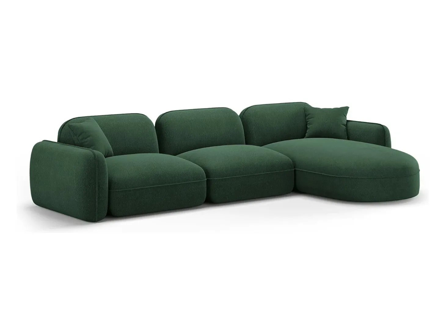 CXL by Christian Lacroix - Sofá modular de canto direito "Lucien" 4 lugares em veludo verde - 320x165x70cm