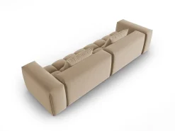 CXL by Christian Lacroix - Sofá modular "Lorella" 5 lugares em veludo areia - 290x85x70cm