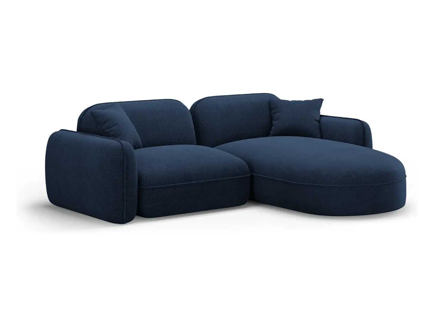 CXL by Christian Lacroix - Sofá modular de canto direito "Lucien" 3 lugares em veludo azul escuro - 230x165x70cm