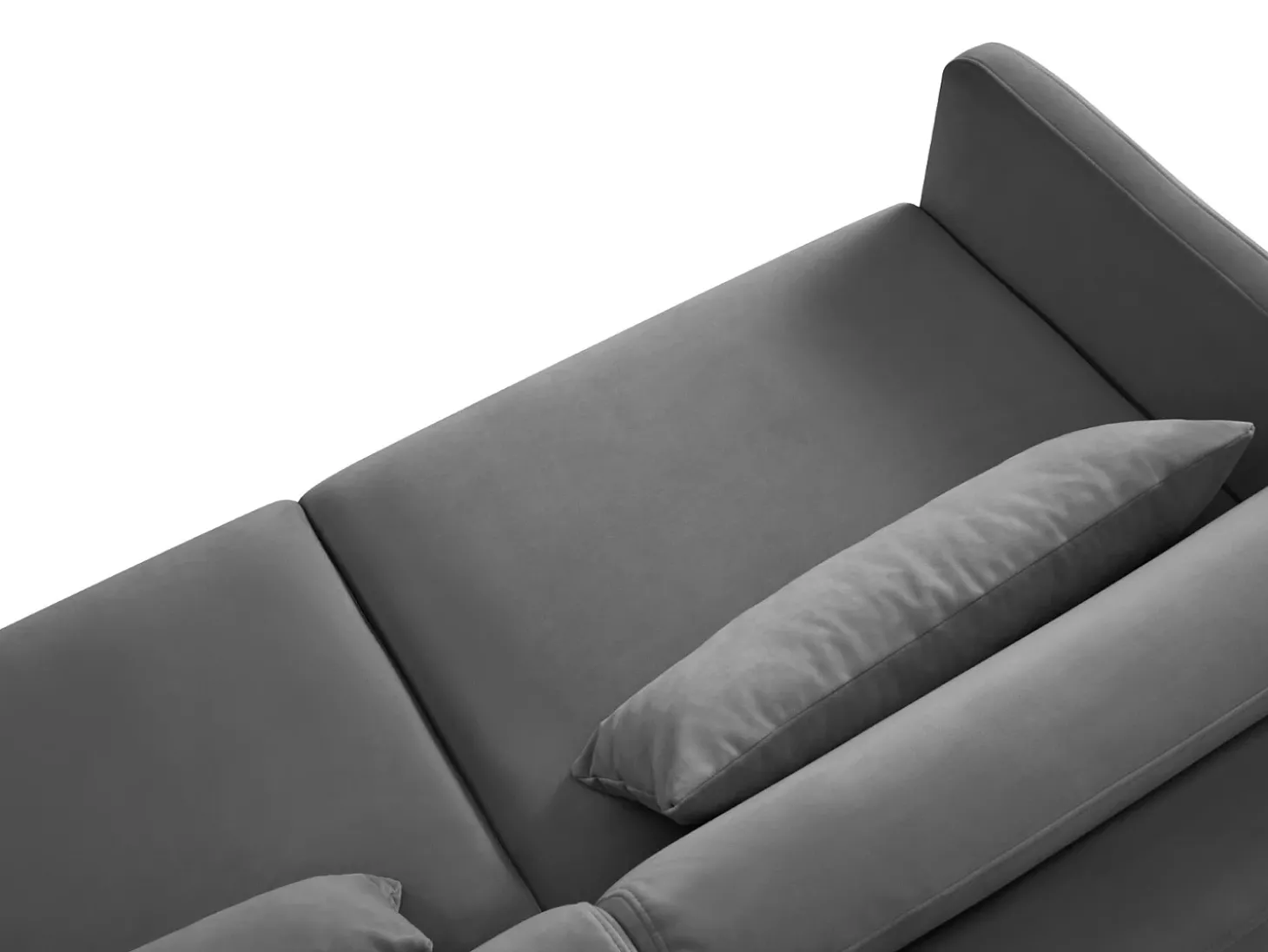 CXL by Christian Lacroix - Sofá-cama de canto direito "Yanis" 4 lugares em veludo cinza escuro - 260x170x80cm