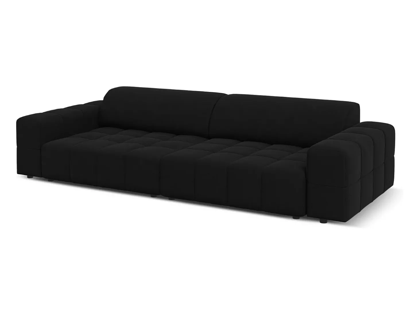 CXL by Christian Lacroix - Sofá "Luc" 4 lugares em veludo preto - 244x102x70cm