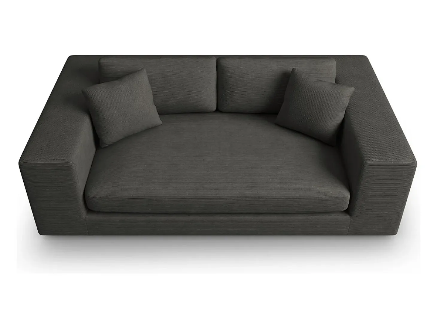 CXL by Christian Lacroix - Sofá "Tendance" 3 lugares em veludo cotelê cinza escuro - 220x122x72cm