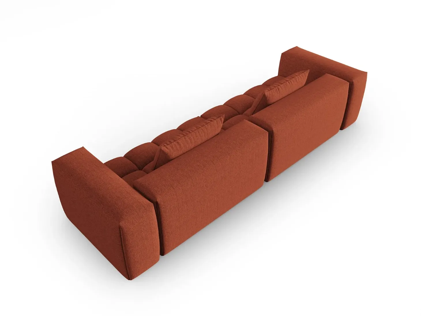 CXL by Christian Lacroix - Sofá modular "Lorella" 5 lugares em tecido estrutural coral - 290x85x70cm