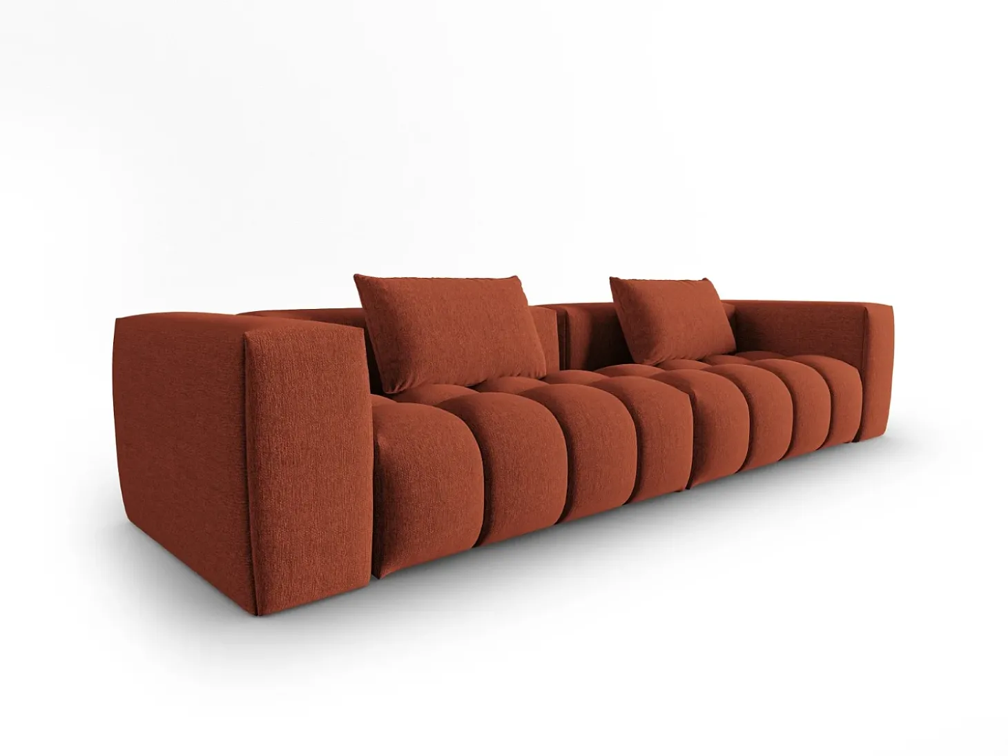 CXL by Christian Lacroix - Sofá modular "Lorella" 5 lugares em tecido estrutural coral - 290x85x70cm