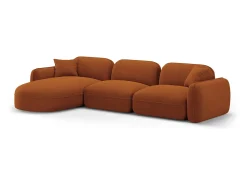 CXL by Christian Lacroix - Sofá modular de canto esquerdo "Lucien" 4 lugares em veludo terracota - 320x165x70cm