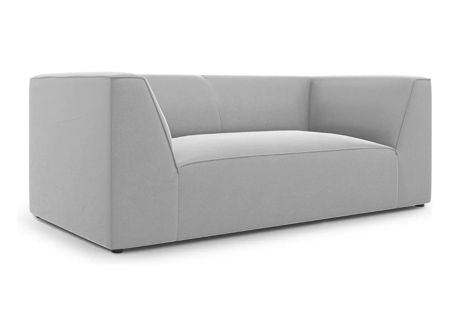 CXL by Christian Lacroix - Sofá "Charles" 2 lugares em veludo cinza claro - 174x92x69cm