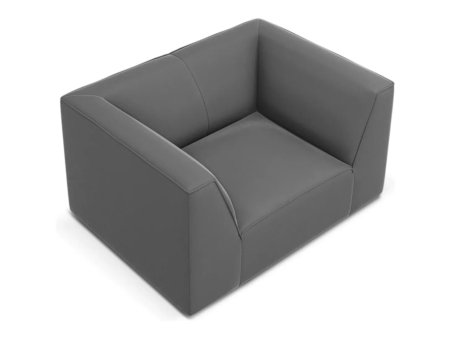 CXL by Christian Lacroix - Poltrona "Charles" em veludo cinza escuro - 120x92x69cm