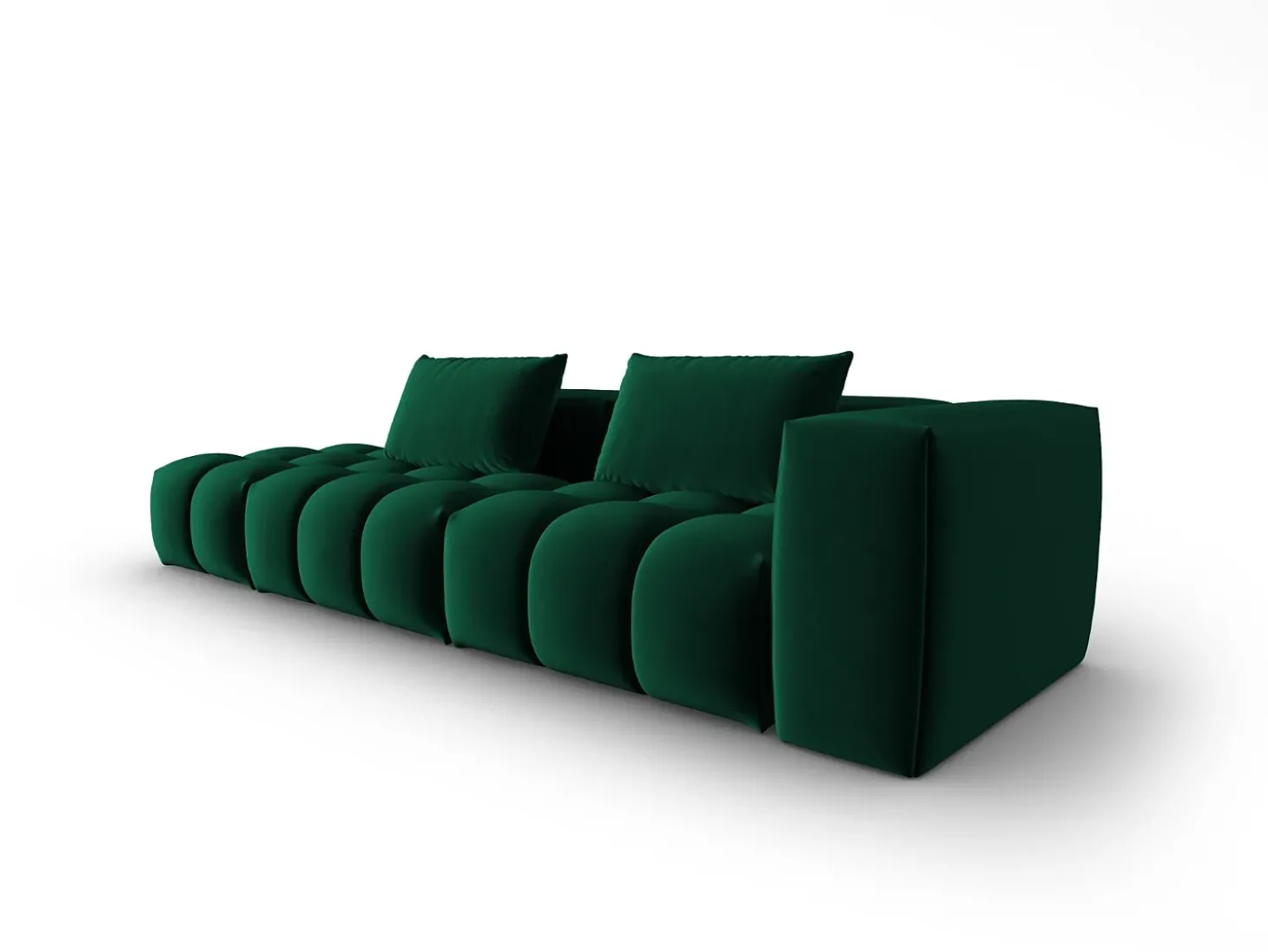 CXL by Christian Lacroix - Sofá modular virado para a esquerda "Lorella" 3 lugares em veludo verde garrafa - 265x85x70cm