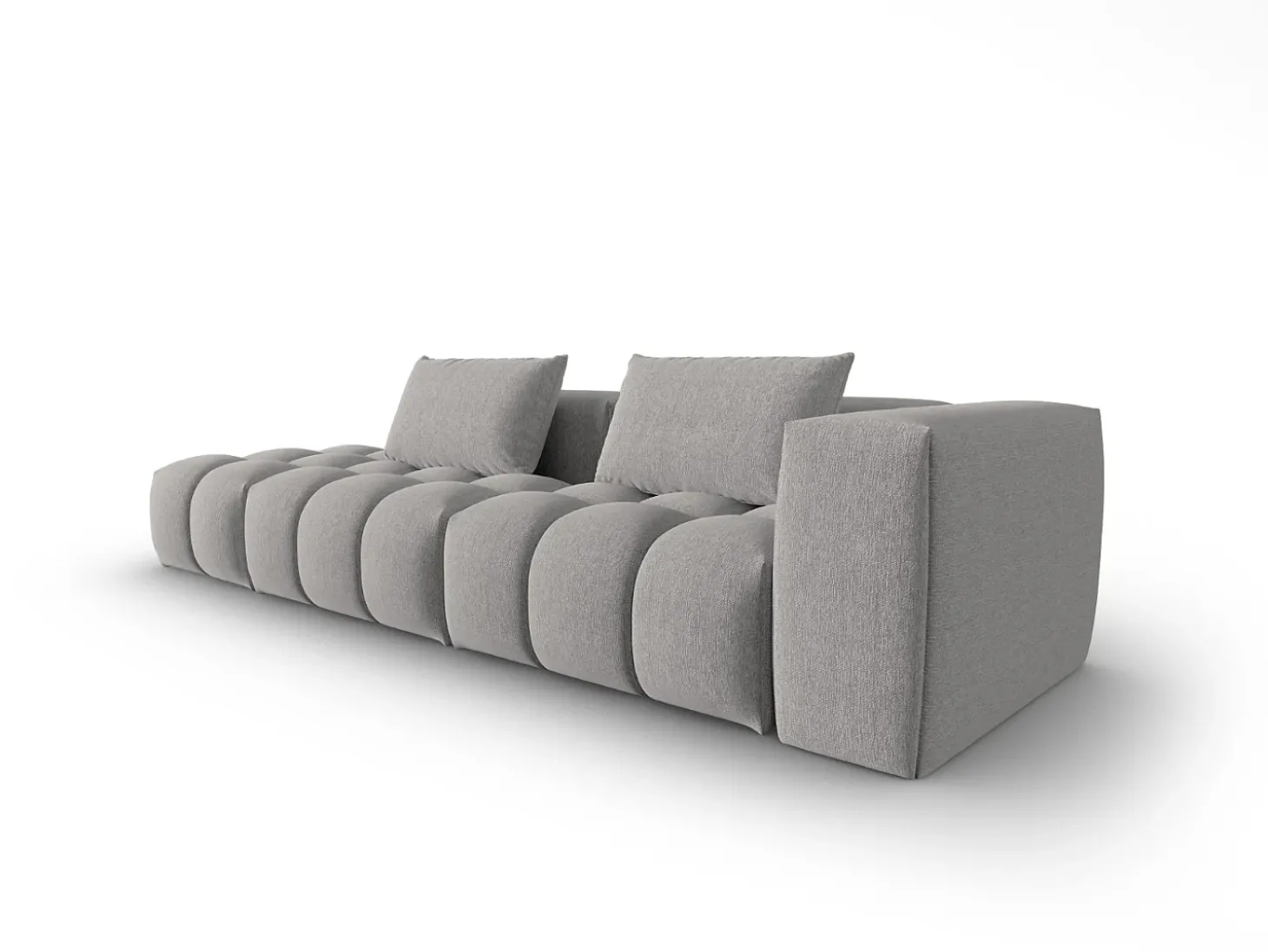 CXL by Christian Lacroix - Sofá modular virado para a esquerda "Lorella" 3 lugares em tecido estrutural bege escuro - 265x85x70cm