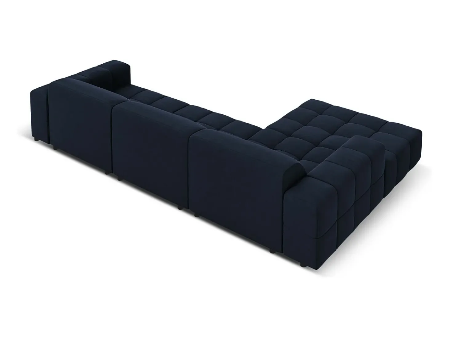 CXL by Christian Lacroix - Sofá de canto esquerdo "Luc" 4 lugares em veludo azul escuro - 284x166x70cm