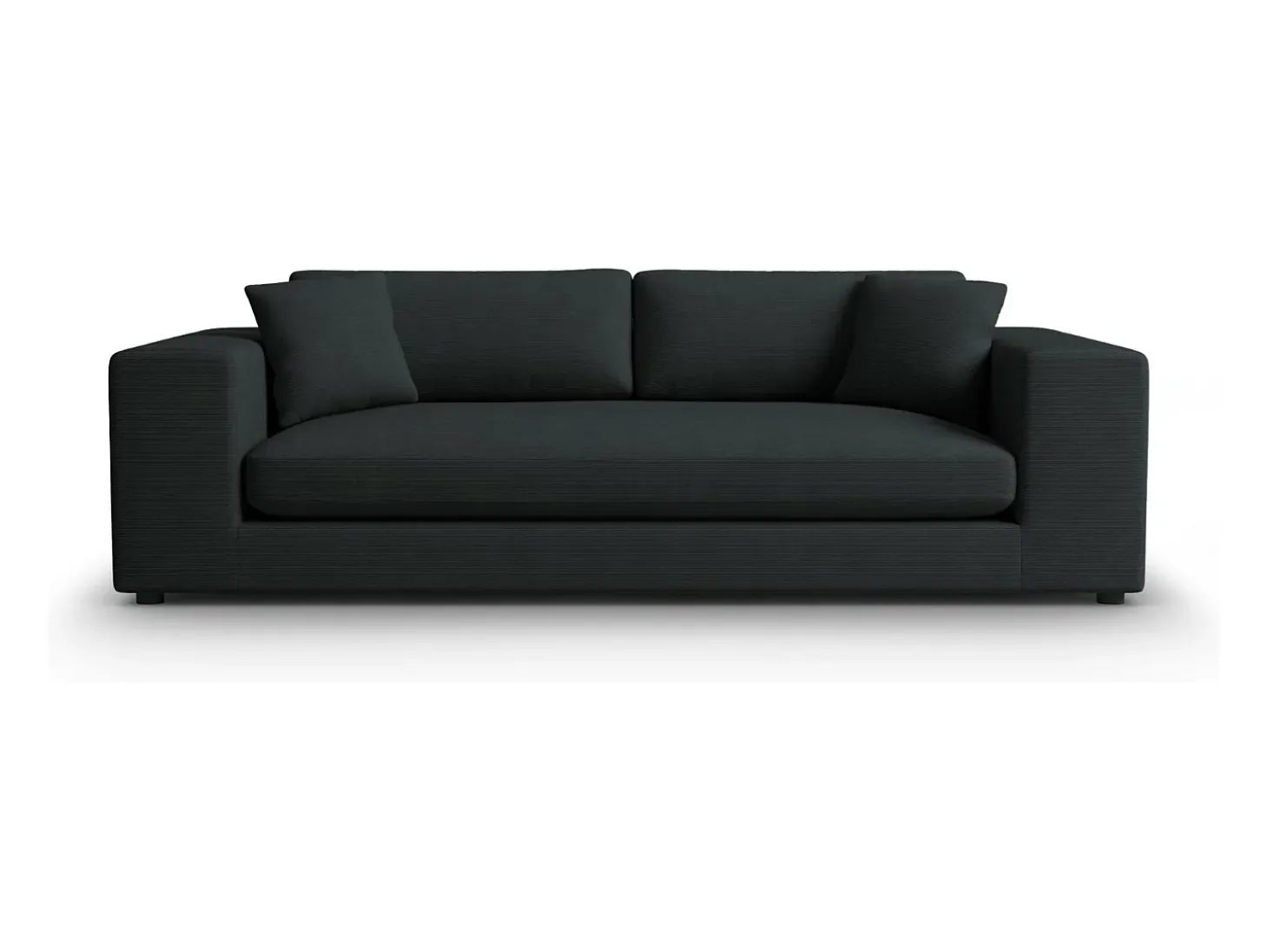 CXL by Christian Lacroix - Sofá "Tendance" 4 lugares em veludo cotelê preto - 262x122x72cm
