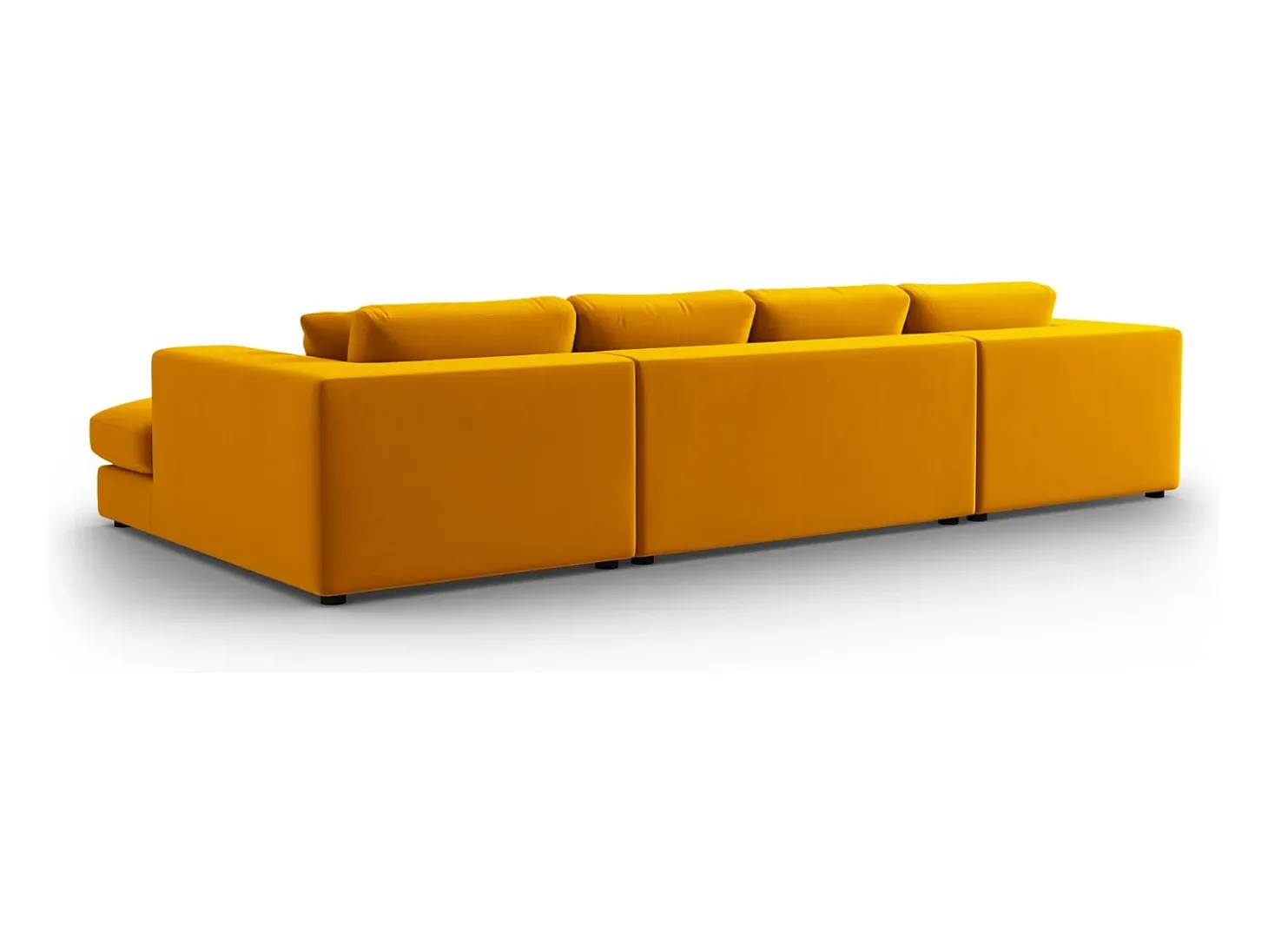 CXL by Christian Lacroix - Sofá panorâmico "Tendance" 5 lugares em veludo dourado - 344x170x72cm