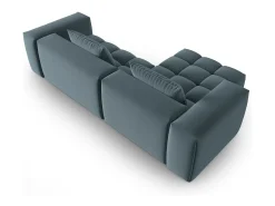 CXL by Christian Lacroix - Sofá modular de canto esquerdo "Lorella" 3 lugares em veludo azul pastel - 260x145x70cm