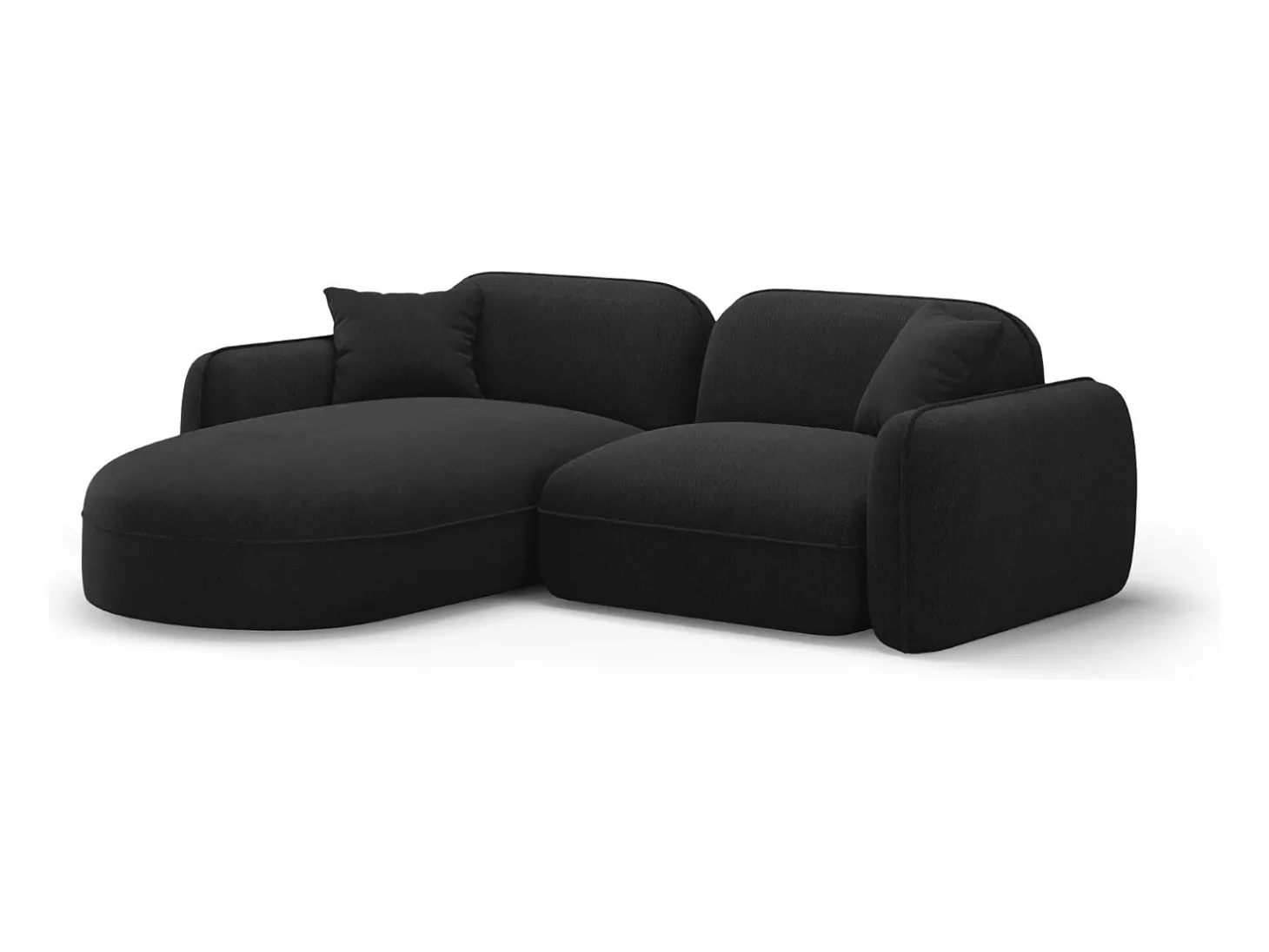 CXL by Christian Lacroix - Sofá modular de canto esquerdo "Lucien" 3 lugares em veludo carvão - 230x165x70cm