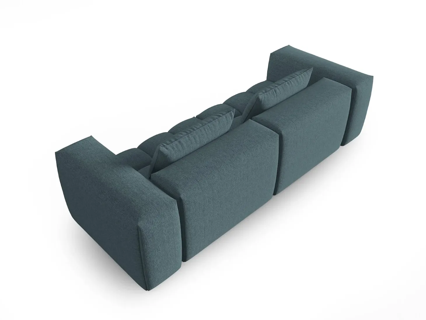 CXL by Christian Lacroix - Sofá modular "Lorella" 3 lugares em tecido estrutural azul claro - 230x85x70cm