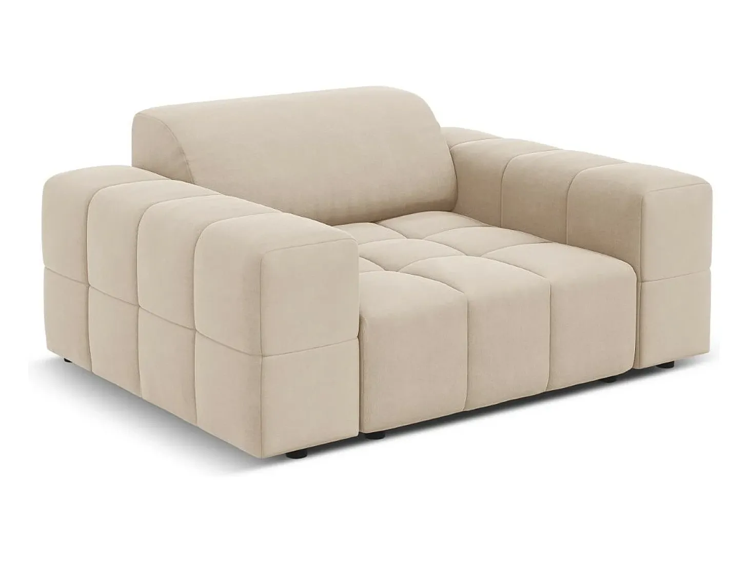 CXL by Christian Lacroix - Poltrona "Luc" em veludo bege claro - 124x102x70cm