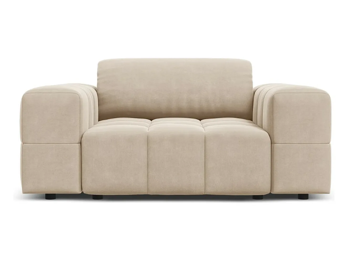 CXL by Christian Lacroix - Poltrona "Luc" em veludo bege claro - 124x102x70cm