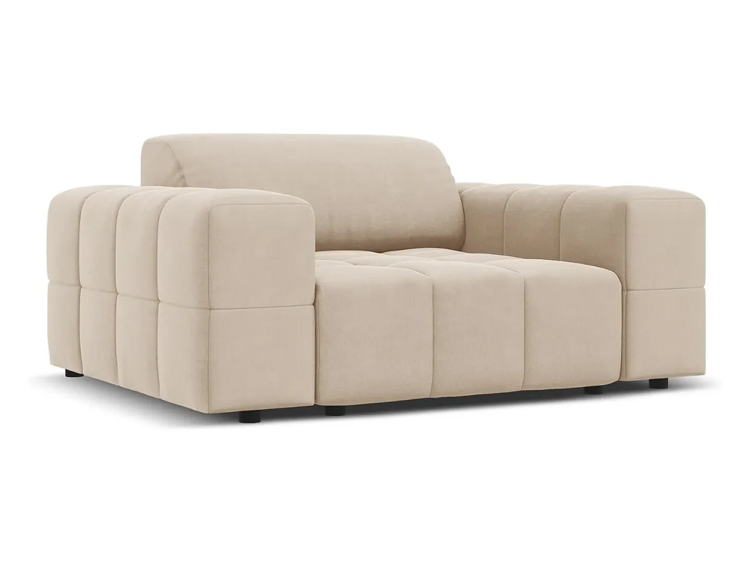 CXL by Christian Lacroix - Poltrona "Luc" em veludo bege claro - 124x102x70cm