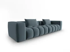 CXL by Christian Lacroix - Sofá modular "Lorella" 5 lugares em veludo azul pastel - 290x85x70cm