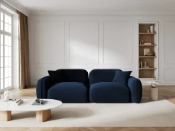 CXL by Christian Lacroix - Sofá modular "Lucien" 3 lugares em veludo azul real - 230x90x70cm