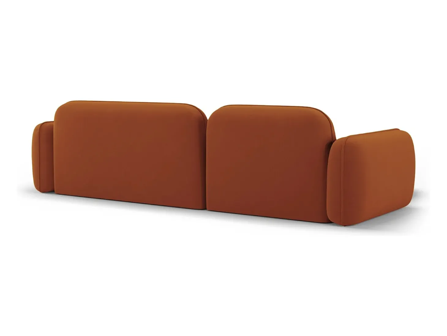 CXL by Christian Lacroix - Sofá modular de canto esquerdo "Lucien" 4 lugares em veludo terracota - 275x165x70cm