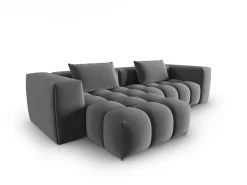 CXL by Christian Lacroix - Sofá modular de canto esquerdo "Lorella" 3 lugares em veludo cimento - 260x145x70cm