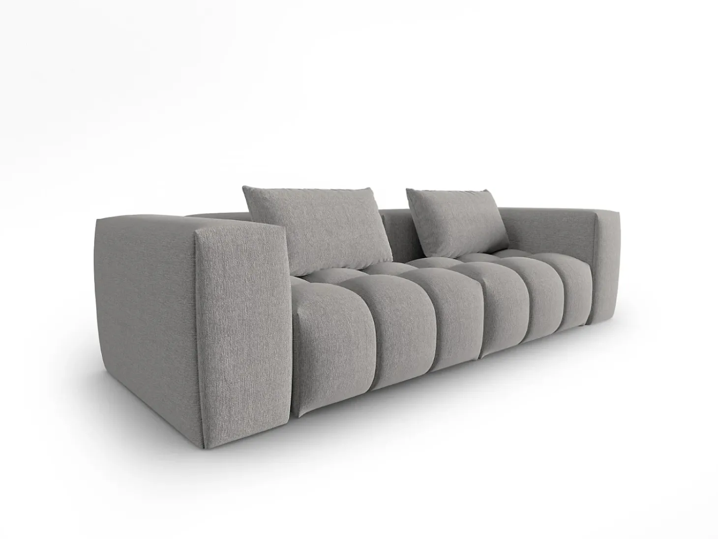 CXL by Christian Lacroix - Sofá modular "Lorella" 3 lugares em tecido estrutural bege escuro - 230x85x70cm