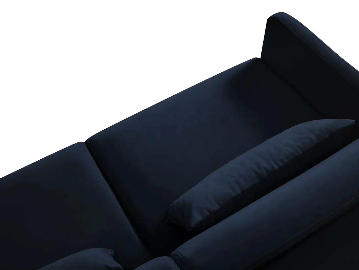 CXL by Christian Lacroix - Sofá-cama de canto direito "Yanis" 5 lugares em veludo azul real - 280x170x80cm