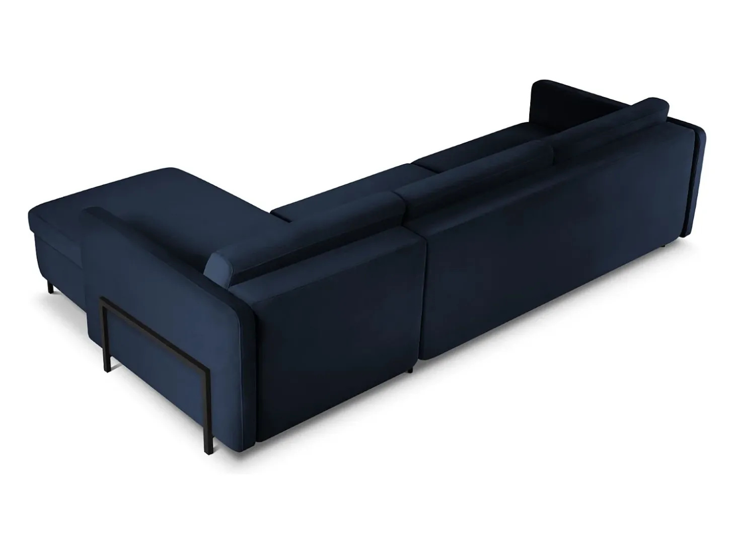 CXL by Christian Lacroix - Sofá-cama de canto direito "Yanis" 5 lugares em veludo azul real - 280x170x80cm