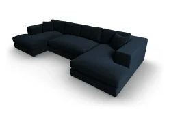 CXL by Christian Lacroix - Sofá panorâmico "Tendance" 5 lugares em veludo azul escuro - 344x170x72cm