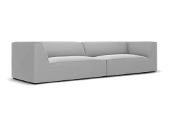 CXL by Christian Lacroix - Sofá "Charles" 4 lugares em veludo cinza claro - 302x93x69cm
