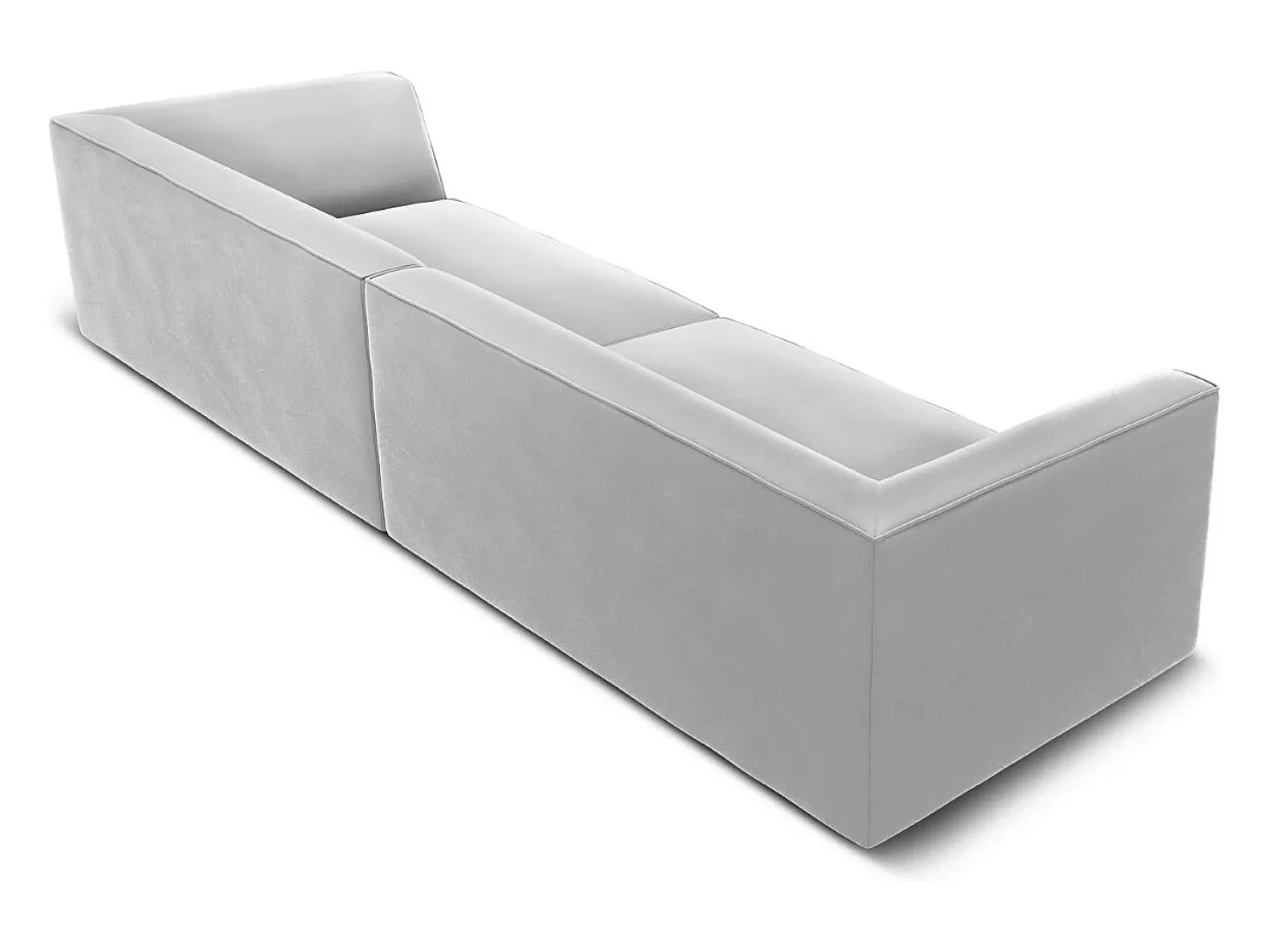 CXL by Christian Lacroix - Sofá "Charles" 4 lugares em veludo cinza claro - 302x93x69cm