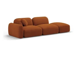 CXL by Christian Lacroix - Sofá modular direito "Lucien" 3 lugares em veludo terracota - 295x90x70cm