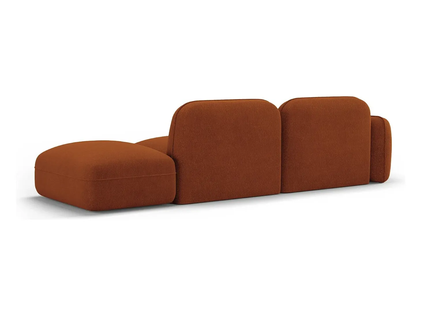 CXL by Christian Lacroix - Sofá modular direito "Lucien" 3 lugares em veludo terracota - 295x90x70cm