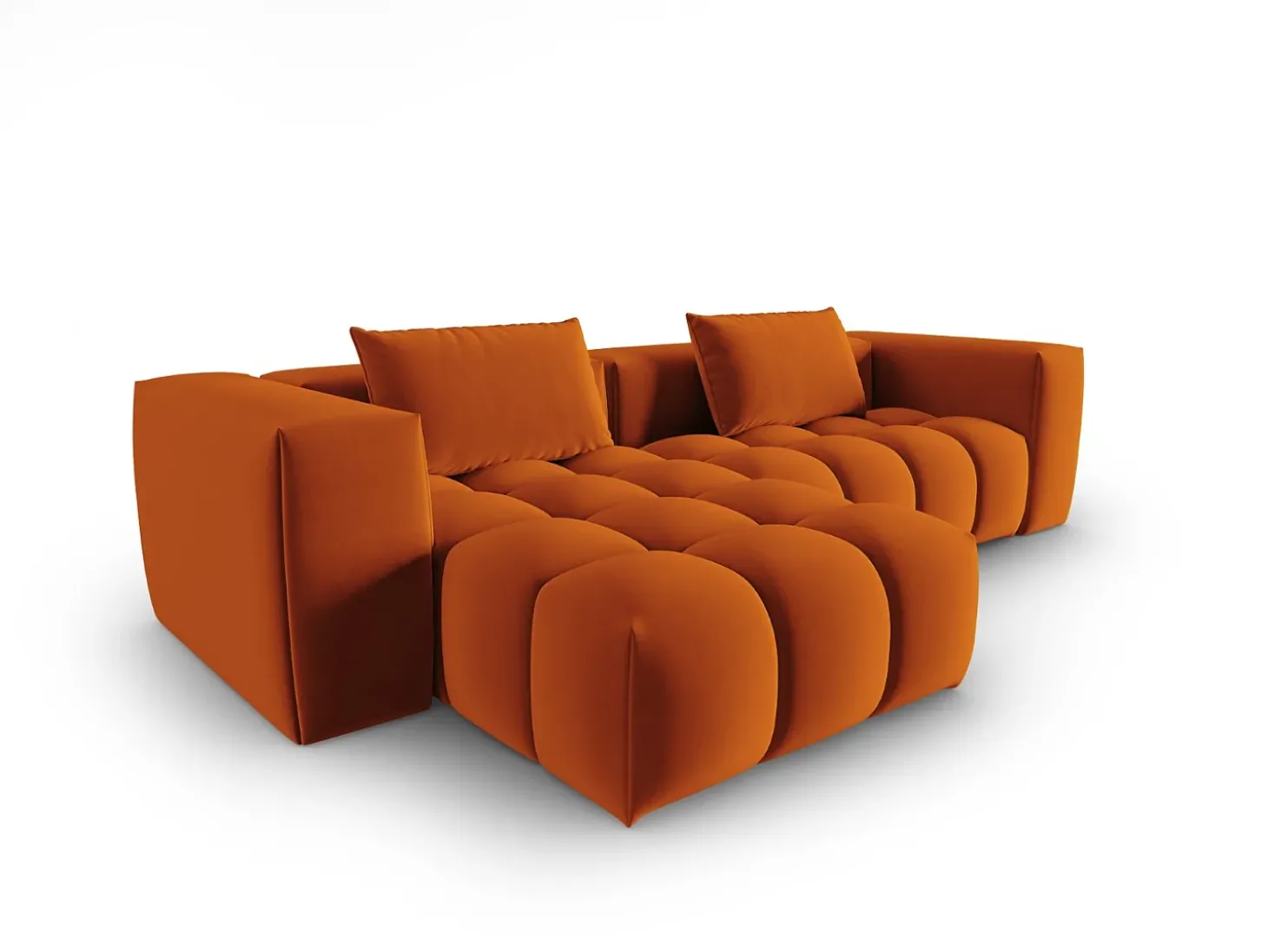 CXL by Christian Lacroix - Sofá modular de canto esquerdo "Lorella" 3 lugares em veludo terracota - 260x145x70cm