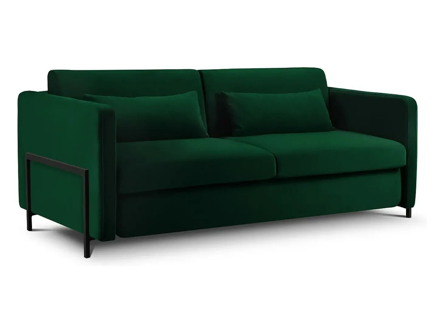 CXL by Christian Lacroix - Sofá-cama "Yanis" 2 lugares em veludo verde garrafa - 182x102x80cm