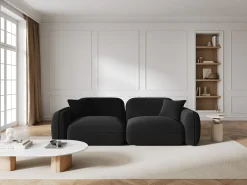 CXL by Christian Lacroix - Sofá modular "Lucien" 3 lugares em veludo preto - 230x90x70cm