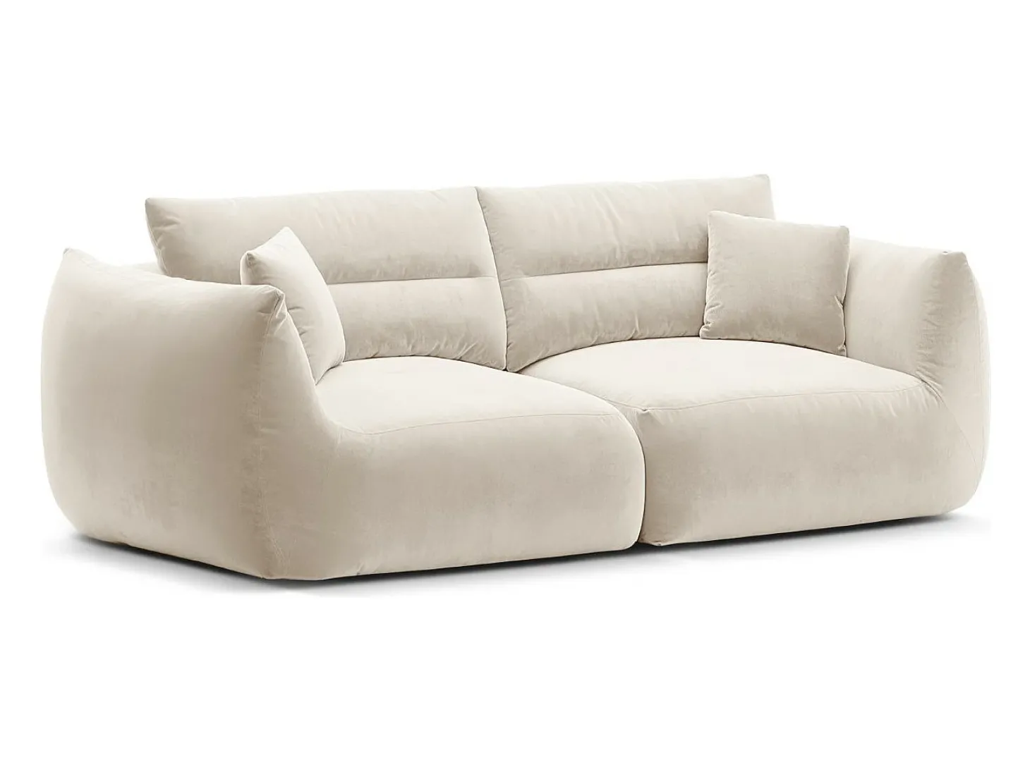 CXL by Christian Lacroix - Sofá modular "Maurie" 3 lugares em veludo marfim - 224x107x90cm