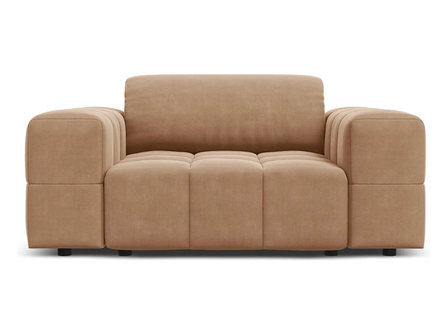 CXL by Christian Lacroix - Poltrona "Luc" em veludo bege escuro - 124x102x70cm