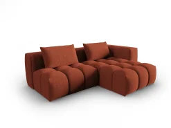 CXL by Christian Lacroix - Sofá modular de canto direito "Lorella" 3 lugares em tecido estrutural coral - 205x145x70cm
