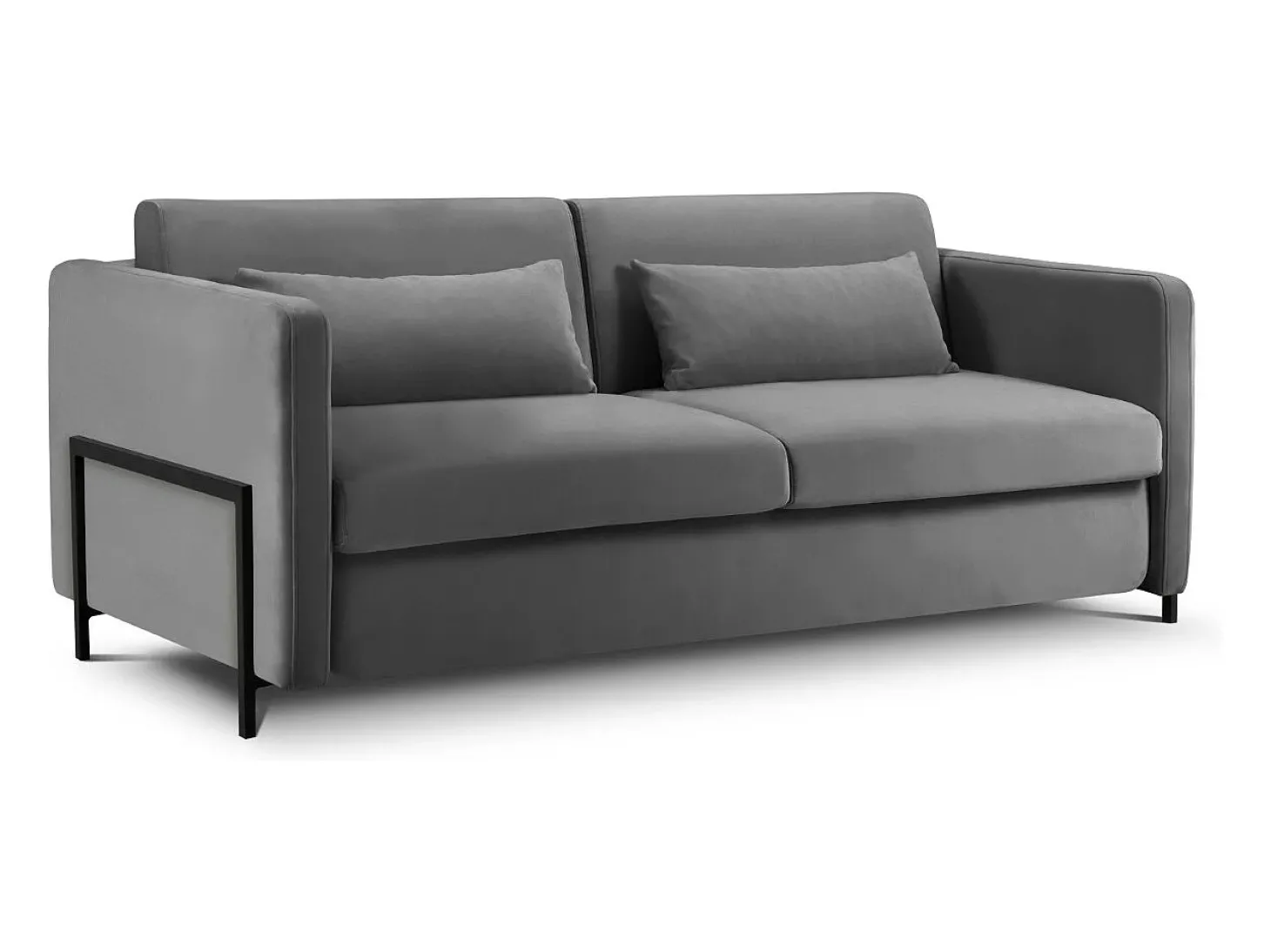 CXL by Christian Lacroix - Sofá-cama "Yanis" 2 lugares em veludo cinza escuro - 182x102x80cm