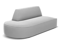 CXL by Christian Lacroix - Sofá modular virado para a esquerda "Charles" 2 lugares em veludo cinza claro - 181x93x69cm