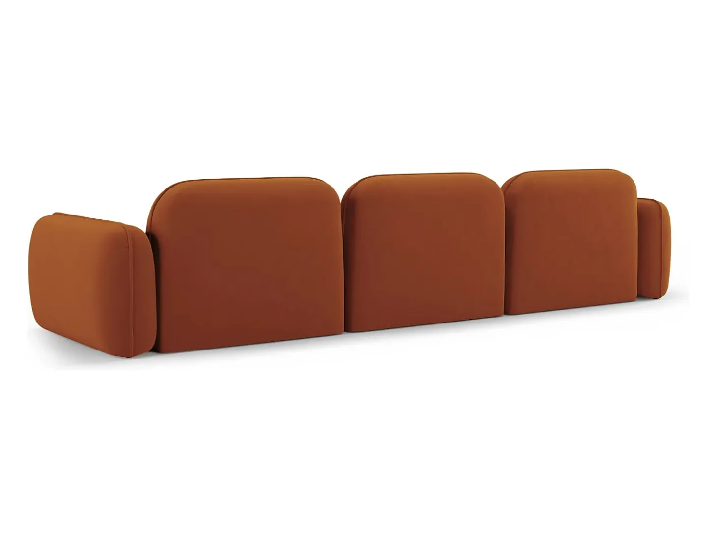 CXL by Christian Lacroix - Sofá modular "Lucien" 4 lugares em veludo terracota - 320x90x70cm