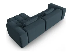 CXL by Christian Lacroix - Sofá modular de canto direito "Lorella" 3 lugares em tecido estrutural azul escuro - 260x145x70cm