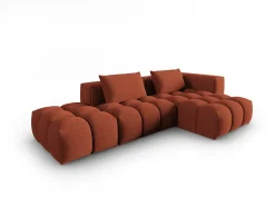 CXL by Christian Lacroix - Sofá modular de canto direito "Lorella" 4 lugares em tecido estrutural coral - 265x145x70cm